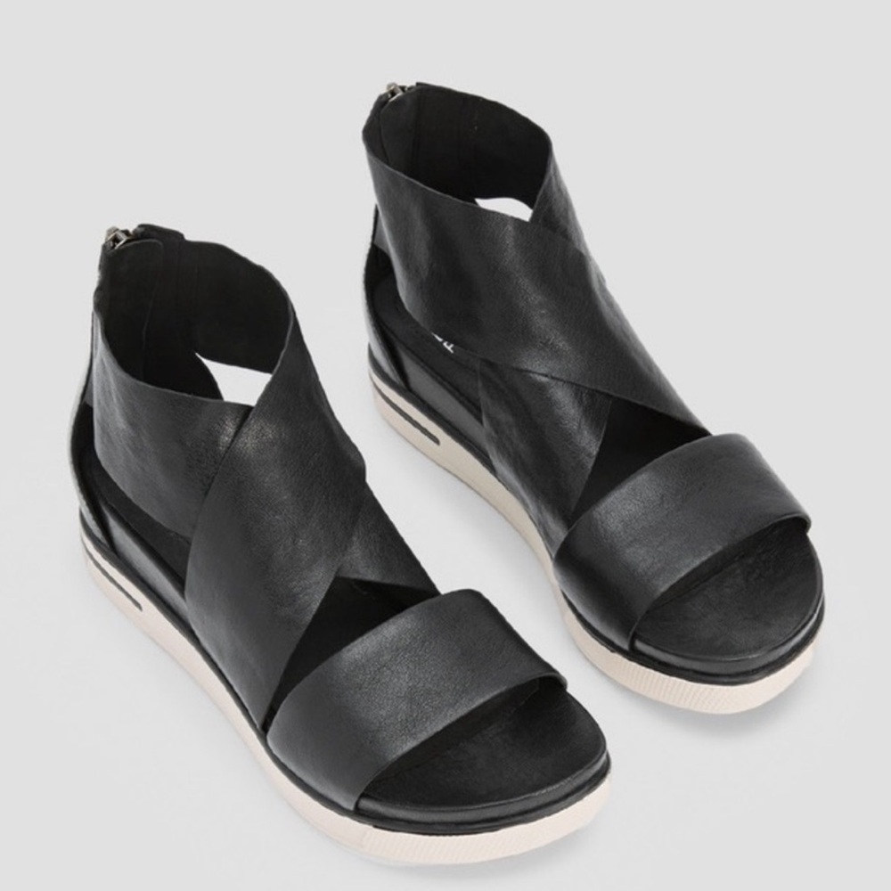 Eileen Fisher Sport Tumbled Leather Sneaker Sandal Size 11